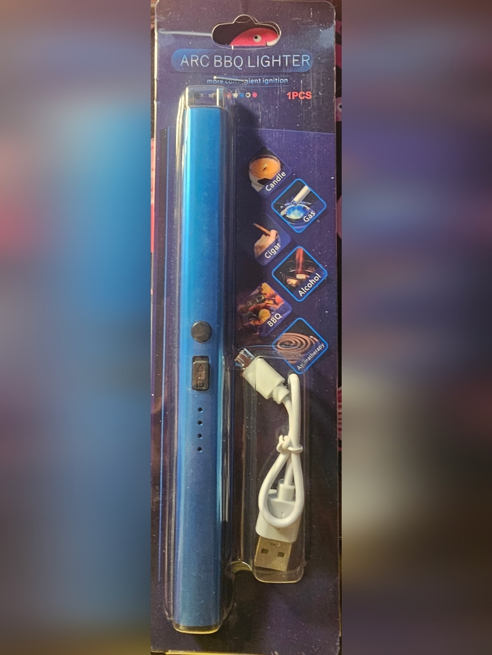 Slim Metallic Rechargeable Arc Lighters - Individually Packaged Black or Gold - Picture 2 of 5